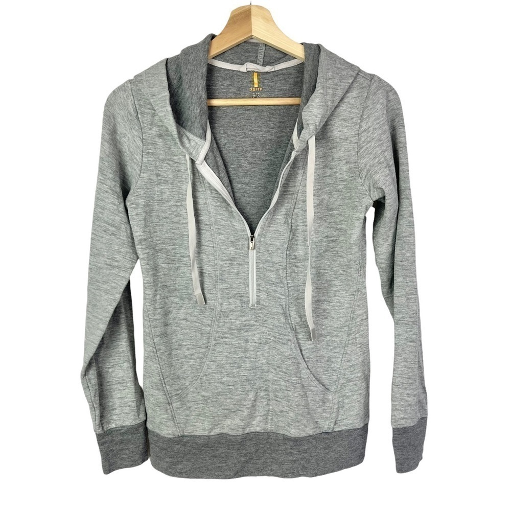 Lucy Light Gray Half Zip Pullover Hooded Sweatshirt‎ XS